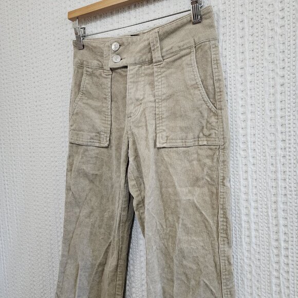 Forever 21 Y2K Style Flare Corduroy Tan Mid-Rise Trouser Pants Size Small - Picture 12 of 16